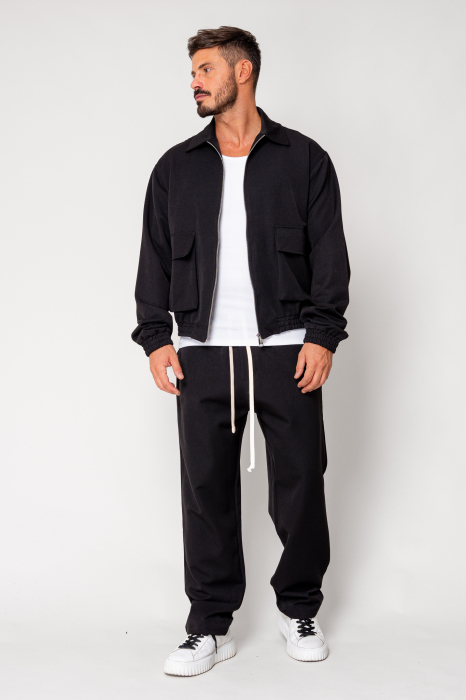 Set Dario Jacket zipper with pocket and long pants Black [2]