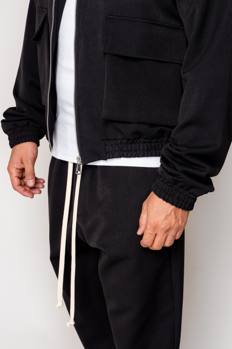 Set Dario Jacket zipper with pocket and long pants Black [6]