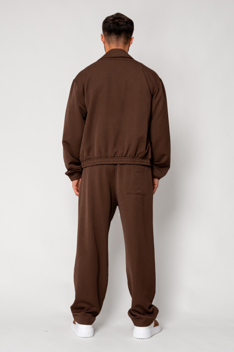 Set Dario Jacket zipper with pocket and long pants Brown [4]