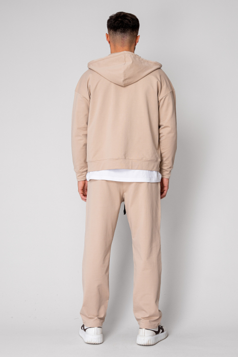 Set Loren din bumbac Jacheta si pantalon Beige [4]