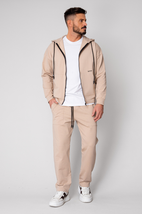 Set Loren din bumbac Jacheta si pantalon Beige [2]