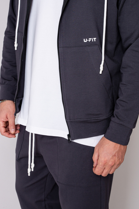 Set Loren din bumbac Jacheta si pantalon Grey Anthracite [5]