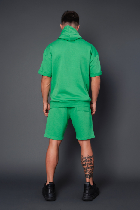 Set Devon hanorac cu maneca scurta si pantalon scurt Bright Green [4]