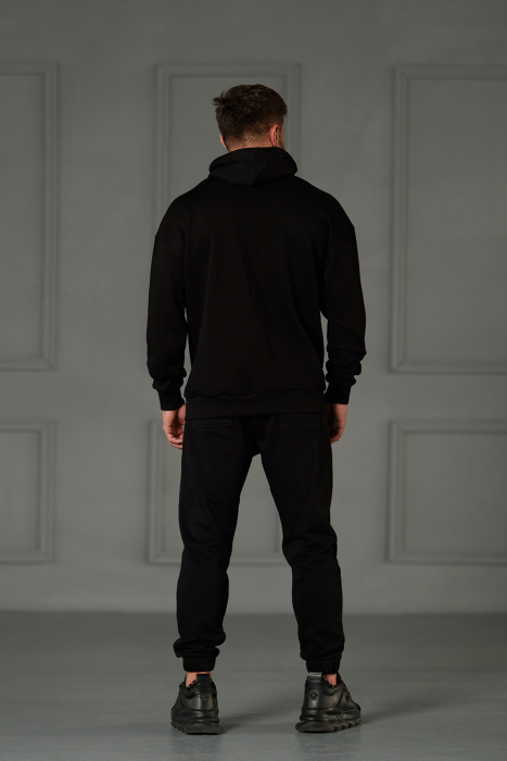 Set Easy-Fit cu fermoar hanorac Oversized si pantalon Black [6]