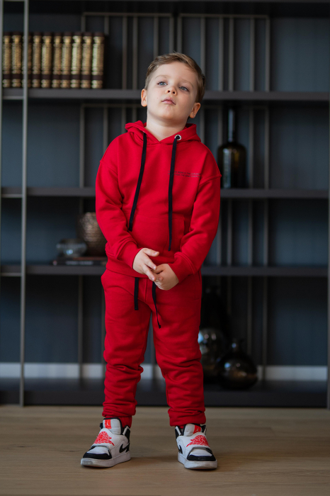 Set Easy-Fit Kids hanorac si pantalon True Red [6]