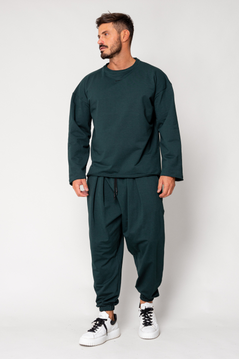Set Flex Oversized Blouse and Baggy Pants Bottle Green [2]