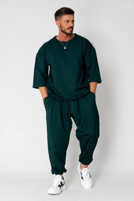 Set Flex Oversized T-Shirt and Baggy Pants Bottle Green [2]