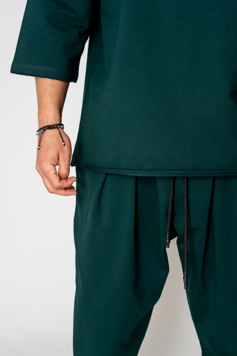 Set Flex Oversized T-Shirt and Baggy Pants Bottle Green [5]