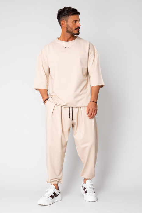 Set Flex Oversized T-Shirt and Baggy Pants Light Beige [2]