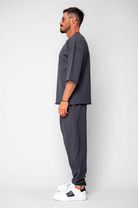 Set Flex Tricou Oversized si pantalon Baggy Grey Anthracite [2]