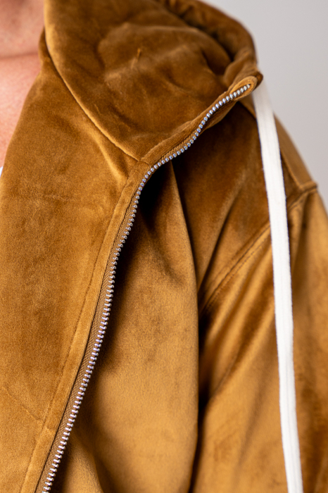 Thick set Brown velvet zip-up hoodie and long pants [4]