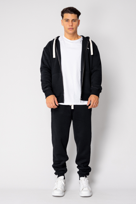 Set Hoody with zip and pants Black [2]