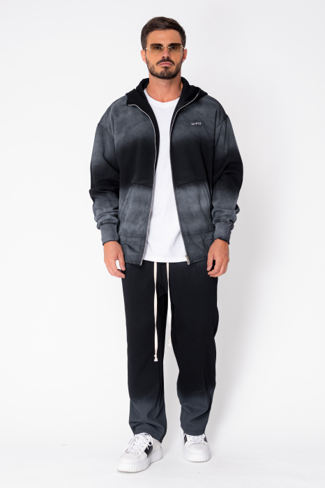 Set Washed Black Zip-Up Hoodie and Pants [3]