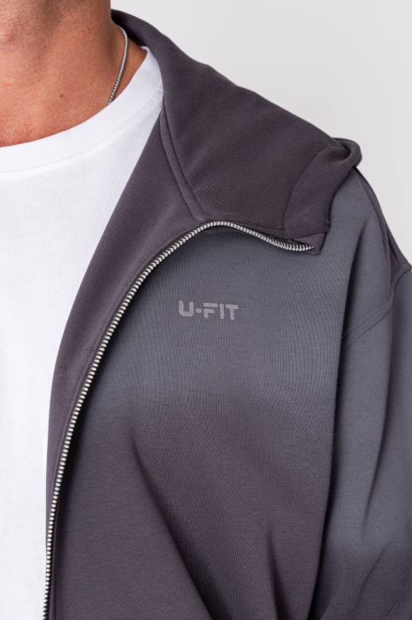 Set Washed Grey Zip-Up Hoodie and Pants [5]