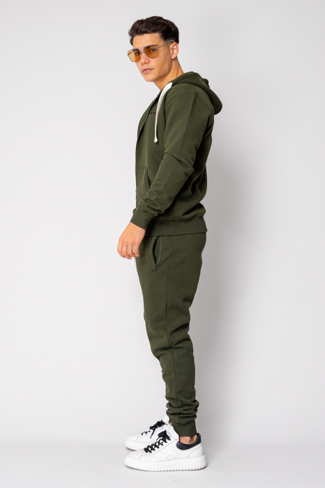 Set hanorac cu fermoar si pantalon Kaki [2]