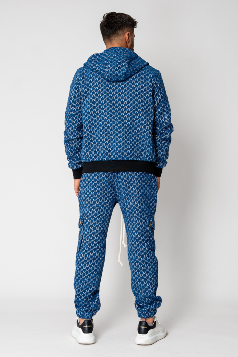 Set Hanorac cu fermoar si Pantalon lung cargo Dark Blue [4]