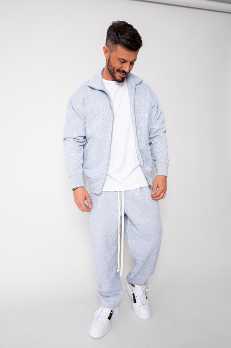 Set of Sweatshirt with zipper and long straight pants Blue [1]