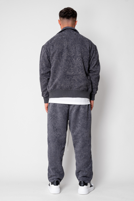 Set Hanorac cu fermoar si Pantalon lung drept Grey Anthracite [4]