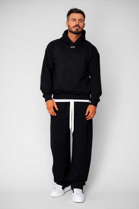 Set hanorac si pantalon cu cusaturi exterioare Black [2]