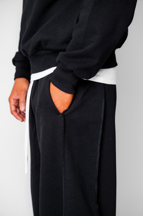 Set hanorac si pantalon cu cusaturi exterioare Black [5]