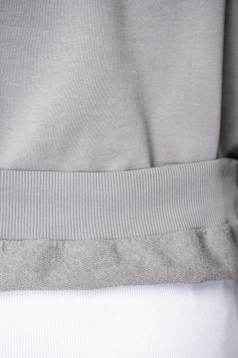 Sweatshirt with zip and pants set with external seams Grey Prewashed [4]