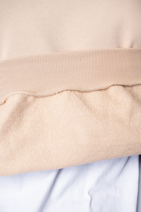 Set hanorac si pantalon drept cu capse Beige [6]