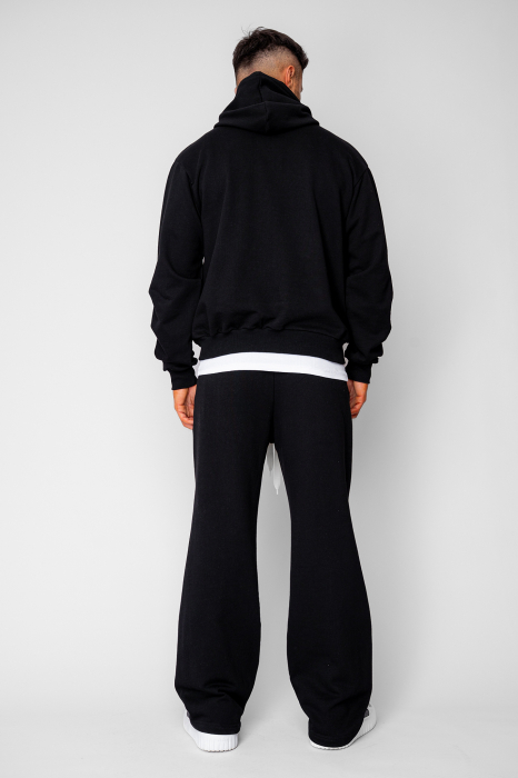 Set hanorac si pantalon drept cu capse Black [4]