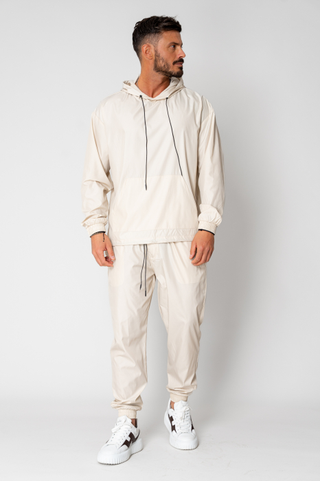 Black windbreaker hoodie and long pants set [2]