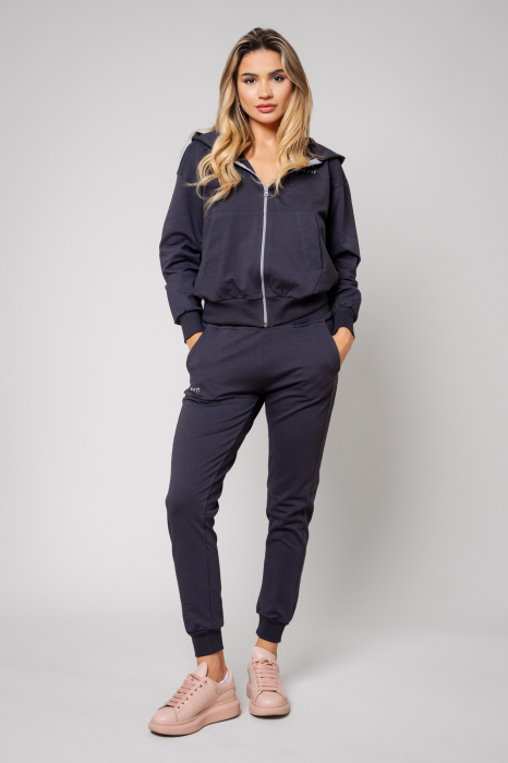 Set HyperA hanorac cu fermoar si pantalon Grey Anthracite [2]