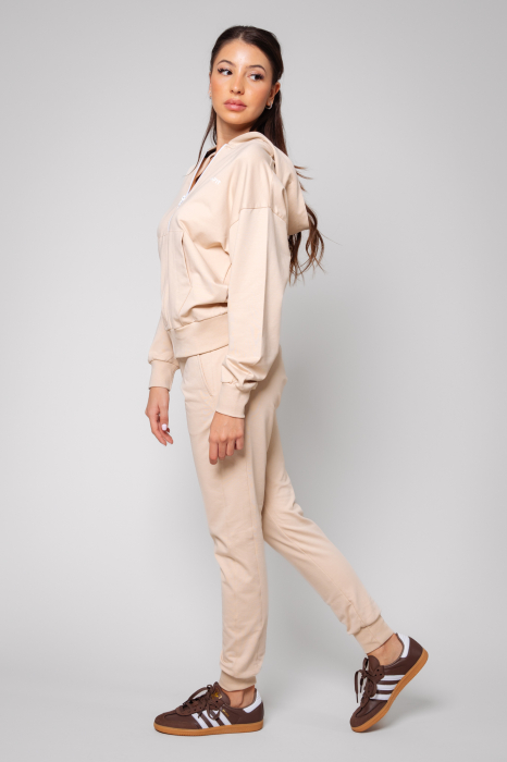Set HyperA hanorac cu fermoar si pantalon Light Beige New [3]