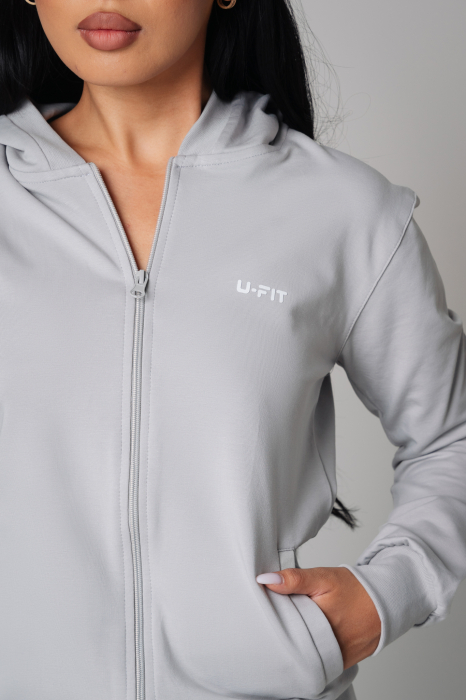 Set Hypera hanorac cu fermoar si pantalon Grey [4]