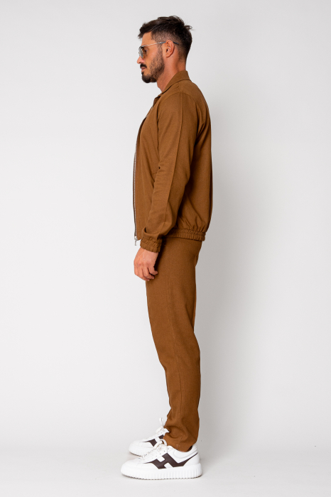 Toscano Set Zippered Jacket and Long Trousers Brown [3]