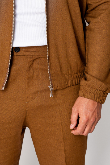 Toscano Set Zippered Jacket and Long Trousers Brown [6]