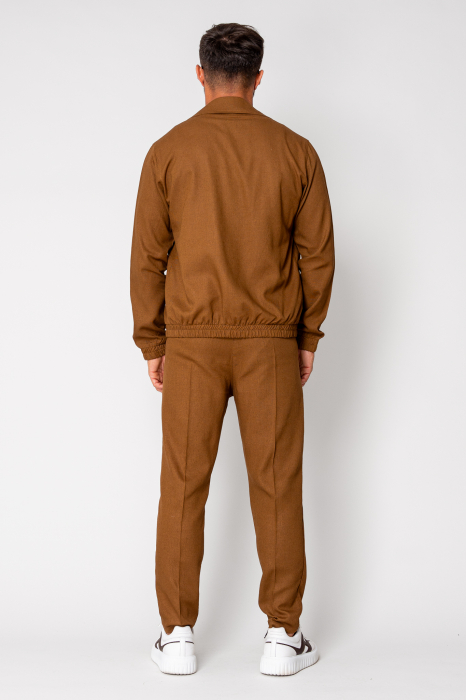 Toscano Set Zippered Jacket and Long Trousers Brown [4]