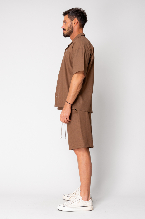 Island Mood shirt and short pants set Brown [2]
