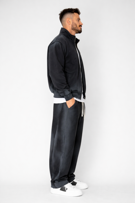 Set Jacheta cu fermoar si pantalon cu cusaturi exterioare Black Prespalat [3]