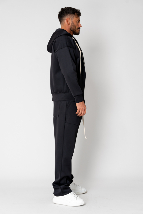 Jacket with zipper and Black long pants set [3]