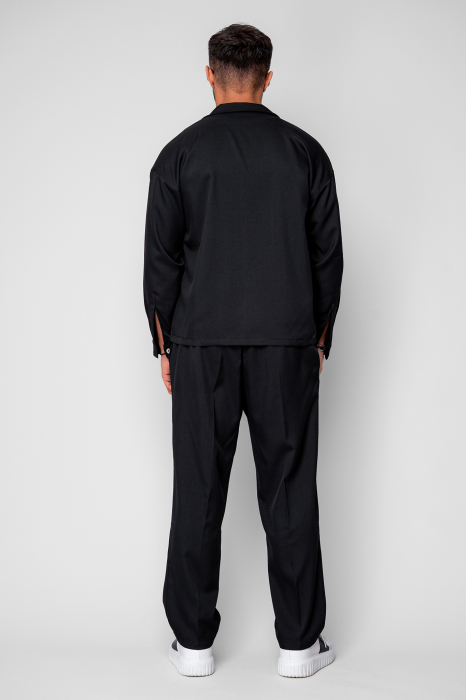 Black Zippered Jacket and Long Trousers Set - Copie [5]