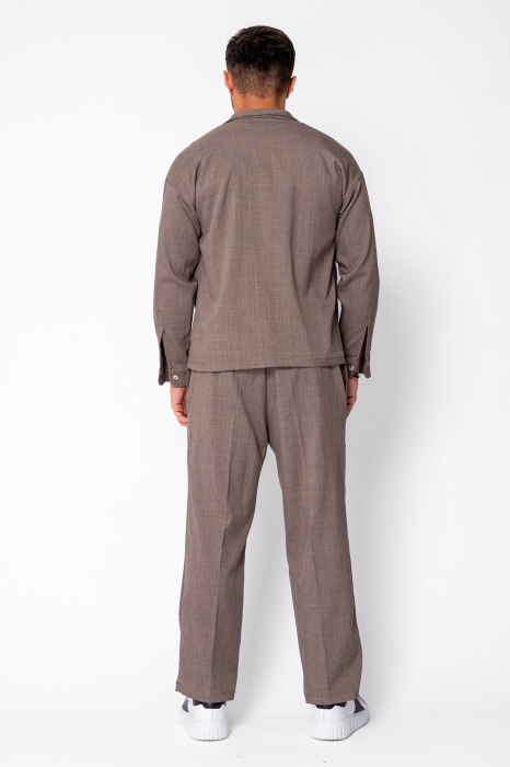 Set Zippered Jacket and Long Trousers Brown [4]