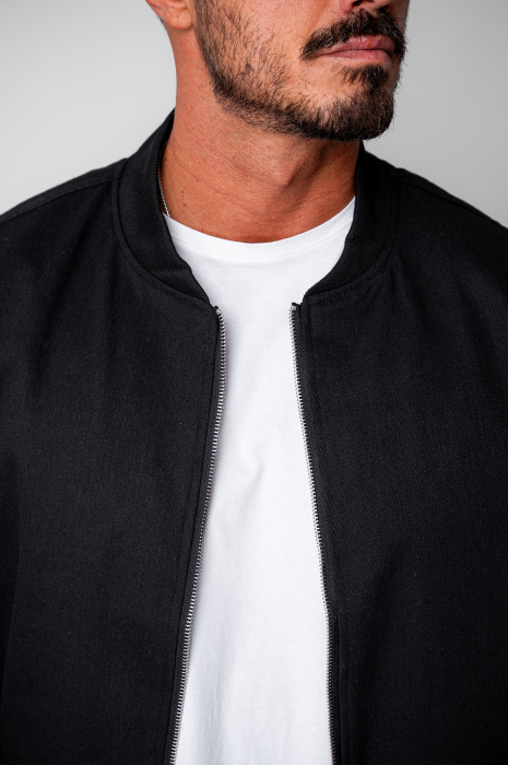 Set Jacheta cu fermoar si pantalon lung drept Black [5]