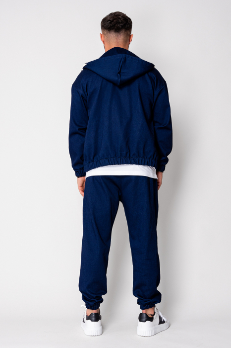Set Camden din denim elastic Hanorac si Pantalon Lung Premium Navy [4]