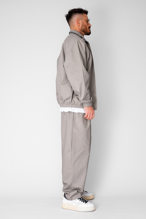 Set Jacheta cu fermoar si pantalon lung drept Taupe [4]