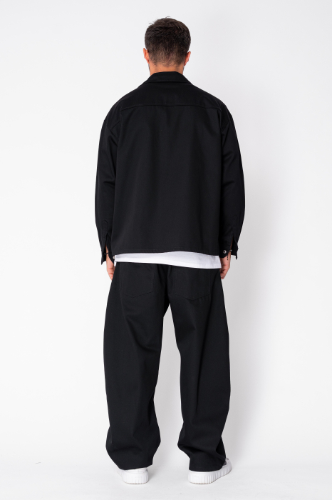 Set Jacheta cu nasturi si pantaloni din denim Black [4]