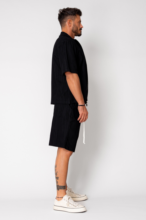 Set Jacheta maneca scurta cu fermoar si pantalon scurt Black [3]