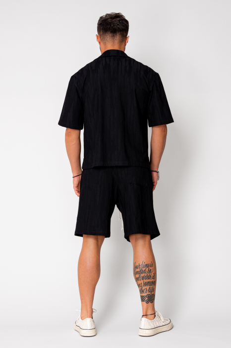 Set Jacheta maneca scurta cu fermoar si pantalon scurt Black [4]