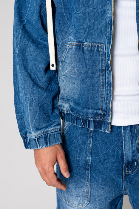 Blue Denim Jacket and Long Pants Set [5]