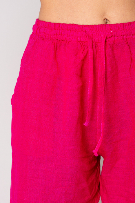 Set Kalie Blouse and long Pants100%  Linen Magenta [6]