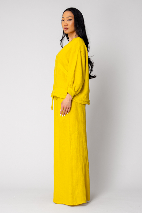 Set Bluza cu fermoar si Pantalon lung din 100% in Mustard [2]