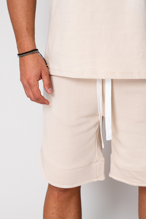 Set Kobe II tricou si pantalon scurt Oversized Light Beige [5]