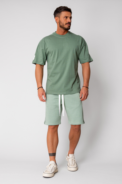 Set LeClub tricou oversized si pantalon scurt Duo Dark Olive [2]